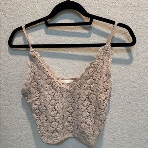 H&M Cream Crochet Crop Top